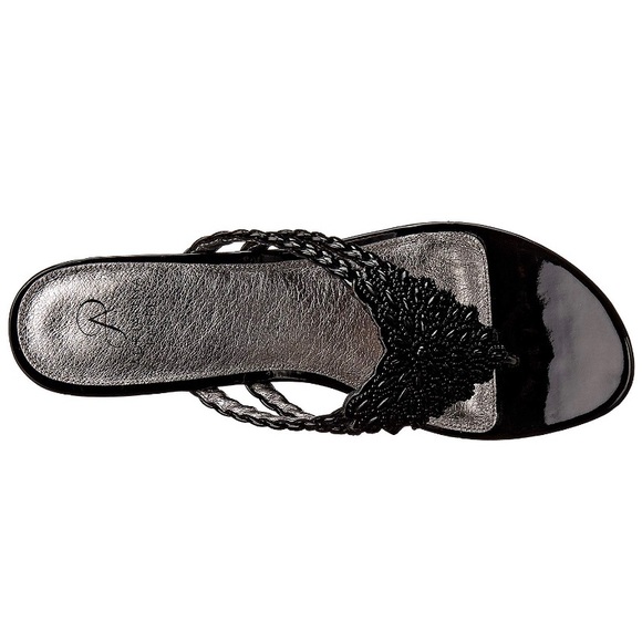 Adrianna Papell Black Leather Sandals - Picture 5 of 8